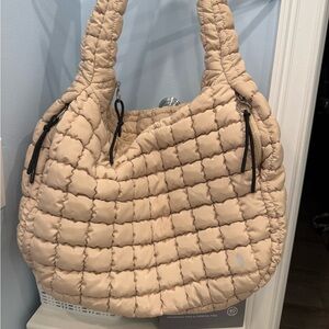 FP Movement by Free People Quilted Cream Hobo Bag